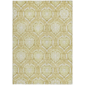 Homeroots 3' Artichoke Green Medallion Washable Area Rug For Indoor And Outdoor Spaces - Durable & Stylish 9' X 12' Polyester 587732
