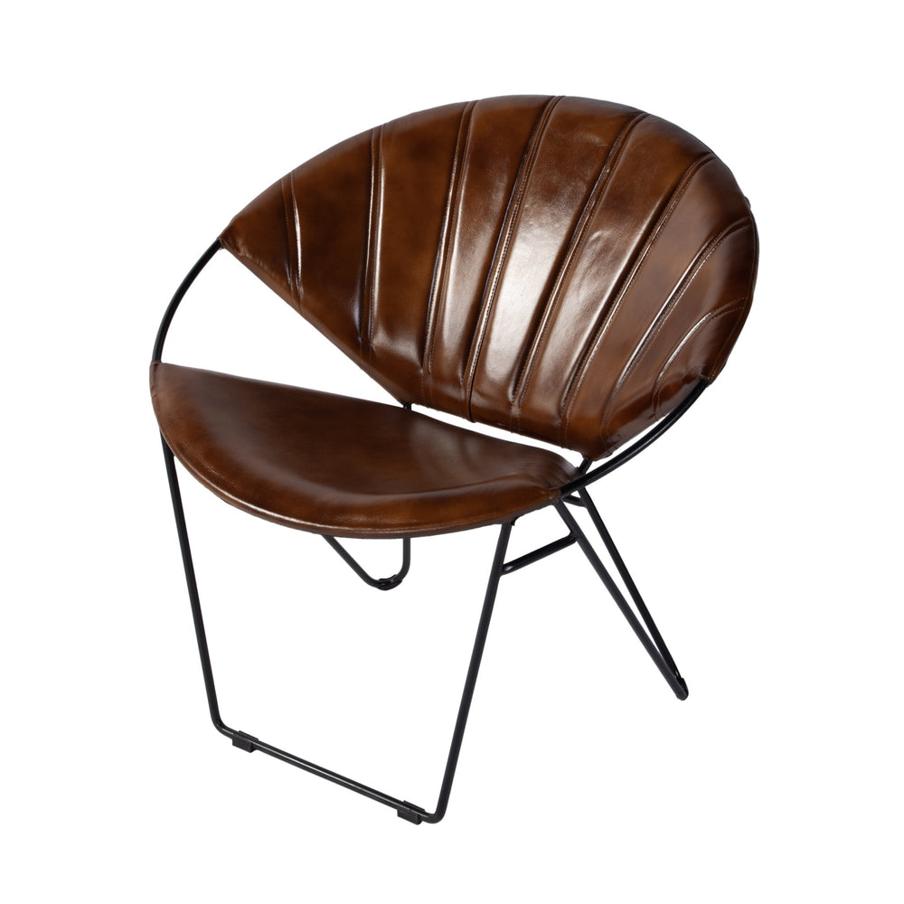 Butler Specialty Company Harlan Leather Accent Chair – Chic Mid-century Modern Design And Comfort Brown Iron,Leather 5877344-butler