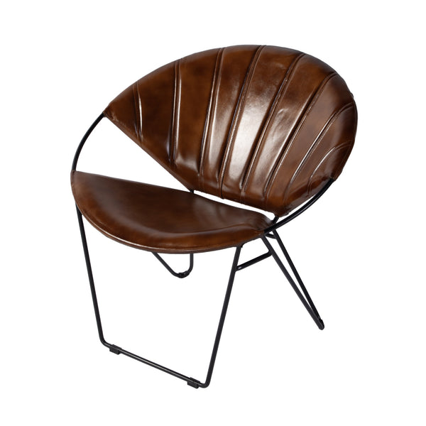 Butler Specialty Company Harlan Leather Accent Chair – Chic Mid-century Modern Design And Comfort Brown Iron,Leather 5877344-butler