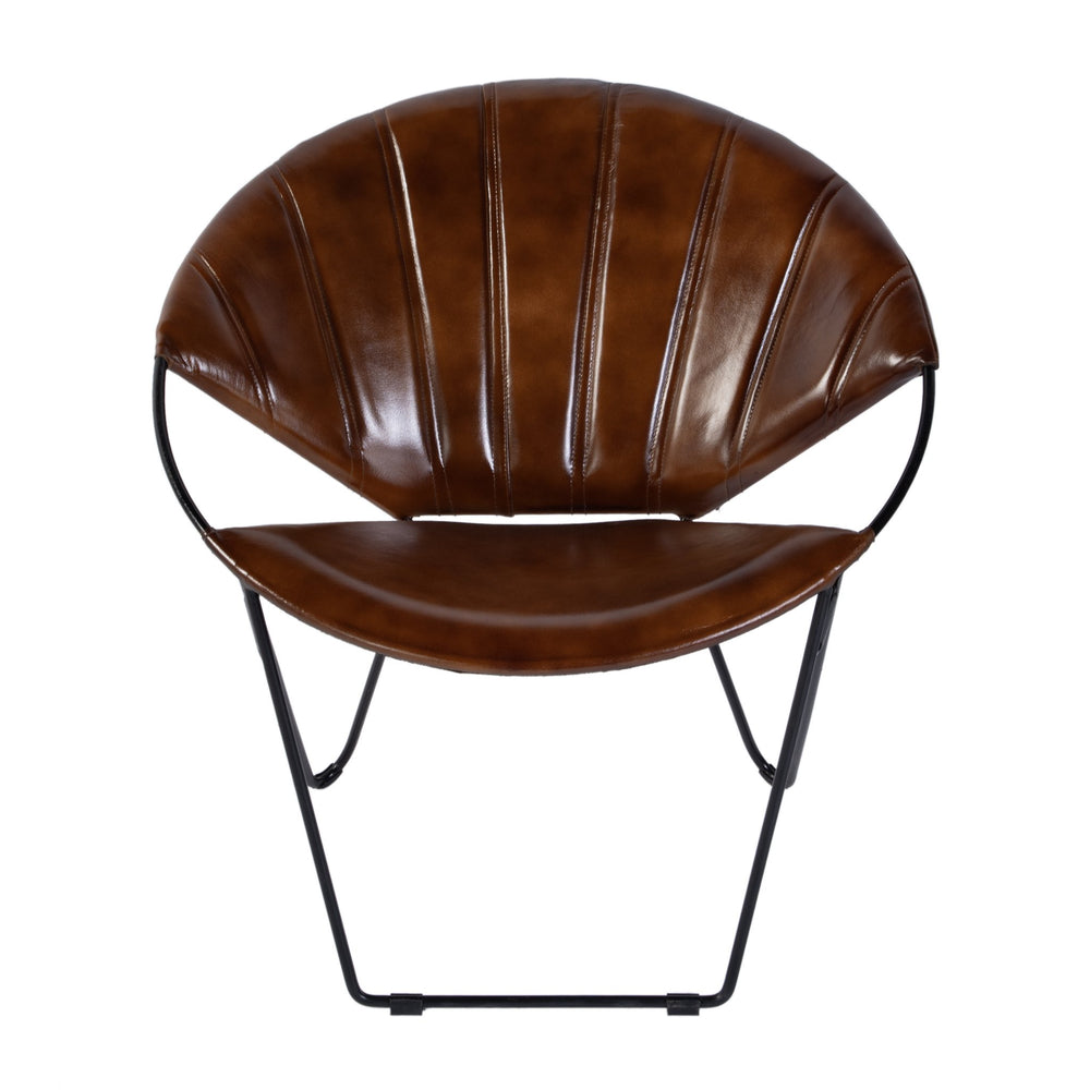 Butler Specialty Company Harlan Leather Accent Chair – Chic Mid-century Modern Design And Comfort Brown Iron,Leather 5877344-butler