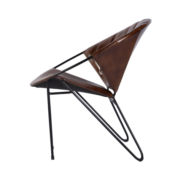 Butler Specialty Company Harlan Leather Accent Chair – Chic Mid-century Modern Design And Comfort Brown Iron,Leather 5877344-butler