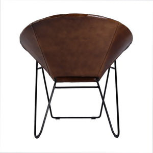 Butler Specialty Company Harlan Leather Accent Chair – Chic Mid-century Modern Design And Comfort Brown Iron,Leather 5877344-butler