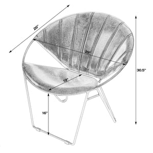 Butler Specialty Company Harlan Leather Accent Chair – Chic Mid-century Modern Design And Comfort Brown Iron,Leather 5877344-butler