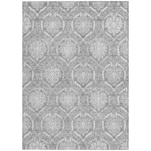 Homeroots 3' Artichoke Green Medallion Washable Area Rug For Indoor And Outdoor Spaces - Durable & Stylish 5' X 8' Polyester 587735