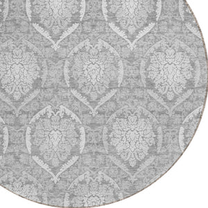 Homeroots 3' Artichoke Green Medallion Washable Area Rug For Indoor And Outdoor Spaces - Durable & Stylish 8' Round Polyester 587736