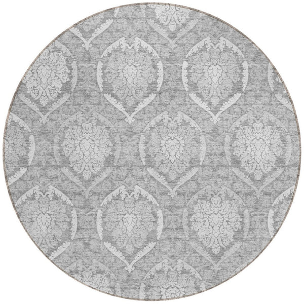Homeroots 3' Artichoke Green Medallion Washable Area Rug For Indoor And Outdoor Spaces - Durable & Stylish 8' Round Polyester 587736