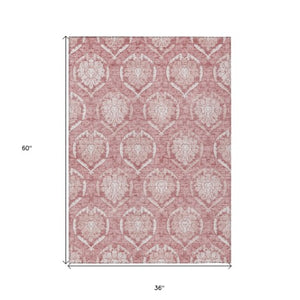 Homeroots 3' Artichoke Green Medallion Washable Area Rug For Indoor And Outdoor Spaces - Durable & Stylish 3' X 5' Polyester 587740