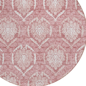 Homeroots 3' Artichoke Green Medallion Washable Area Rug For Indoor And Outdoor Spaces - Durable & Stylish 8' Round Polyester 587742