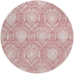 Homeroots 3' Artichoke Green Medallion Washable Area Rug For Indoor And Outdoor Spaces - Durable & Stylish 8' Round Polyester 587742