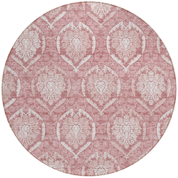 Homeroots 3' Artichoke Green Medallion Washable Area Rug For Indoor And Outdoor Spaces - Durable & Stylish 8' Round Polyester 587742