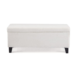 English Elm Christopher Knight Home® - Storage Ottoman Boucle Fabric Flip-Top with Birch Wood Legs, 250 lb Capacity, Compact Stylish Organizer Dark Brown,White N779P291641W