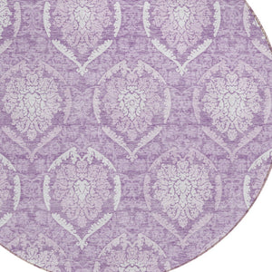 Homeroots 3' Artichoke Green Medallion Washable Area Rug For Indoor And Outdoor Spaces - Durable & Stylish 8' Round Polyester 587748