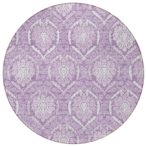 Homeroots 3' Artichoke Green Medallion Washable Area Rug For Indoor And Outdoor Spaces - Durable & Stylish 8' Round Polyester 587748