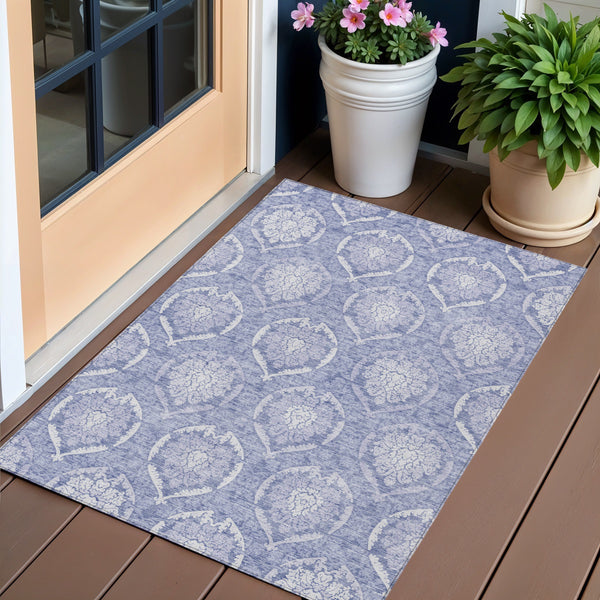 Homeroots 3' Artichoke Green Medallion Washable Area Rug For Indoor And Outdoor Spaces - Durable & Stylish 3' X 5' Polyester 587752