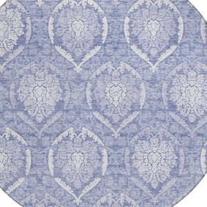 Homeroots 3' Artichoke Green Medallion Washable Area Rug For Indoor And Outdoor Spaces - Durable & Stylish 8' Round Polyester 587754