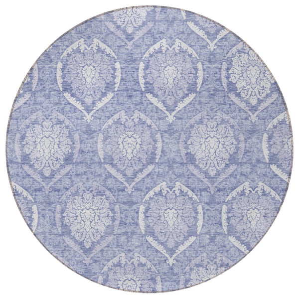 Homeroots 3' Artichoke Green Medallion Washable Area Rug For Indoor And Outdoor Spaces - Durable & Stylish 8' Round Polyester 587754