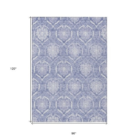 Homeroots 3' Artichoke Green Medallion Washable Area Rug For Indoor And Outdoor Spaces - Durable & Stylish 8' X 10' Polyester 587755