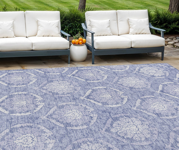 Homeroots 3' Artichoke Green Medallion Washable Area Rug For Indoor And Outdoor Spaces - Durable & Stylish 8' X 10' Polyester 587755