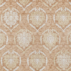 Homeroots 3' Artichoke Green Medallion Washable Area Rug For Indoor And Outdoor Spaces - Durable & Stylish 5' X 8' Polyester 587759