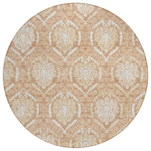 Homeroots 3' Artichoke Green Medallion Washable Area Rug For Indoor And Outdoor Spaces - Durable & Stylish 8' Round Polyester 587760