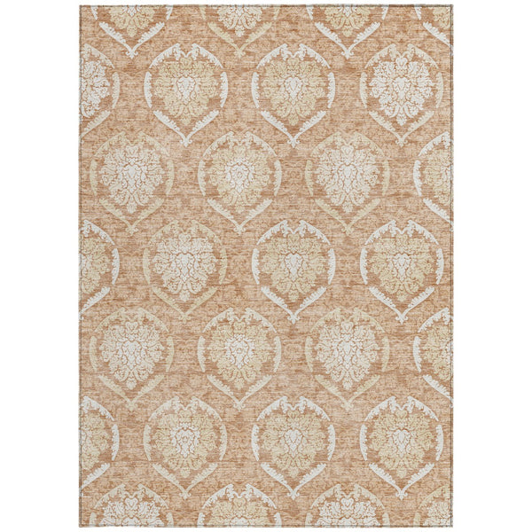 Homeroots 3' Artichoke Green Medallion Washable Area Rug For Indoor And Outdoor Spaces - Durable & Stylish 8' X 10' Polyester 587761