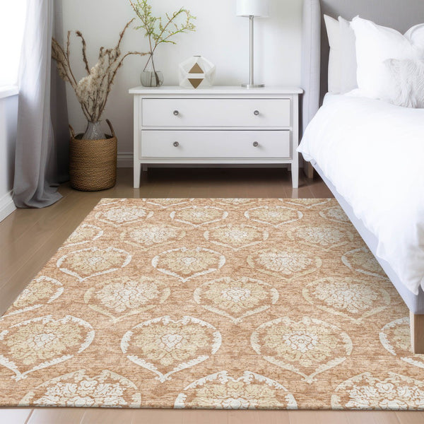 Homeroots 3' Artichoke Green Medallion Washable Area Rug For Indoor And Outdoor Spaces - Durable & Stylish 8' X 10' Polyester 587761