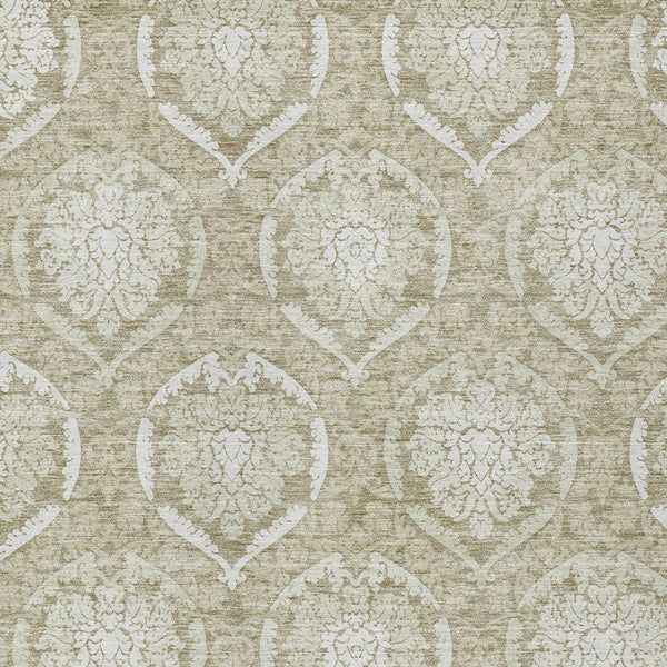 Homeroots 3' Artichoke Green Medallion Washable Area Rug For Indoor And Outdoor Spaces - Durable & Stylish 8' X 10' Polyester 587767