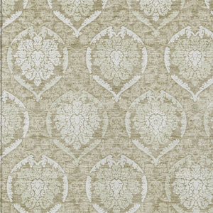 Homeroots 3' Artichoke Green Medallion Washable Area Rug For Indoor And Outdoor Spaces - Durable & Stylish 10' X 14' Polyester 587769