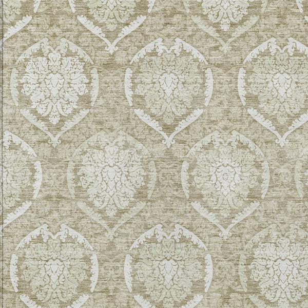 Homeroots 3' Artichoke Green Medallion Washable Area Rug For Indoor And Outdoor Spaces - Durable & Stylish 10' X 14' Polyester 587769