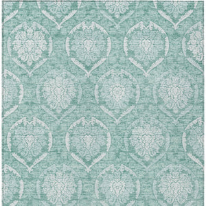 Homeroots 3' Artichoke Green Medallion Washable Area Rug For Indoor And Outdoor Spaces - Durable & Stylish 3' X 5' Polyester 587770