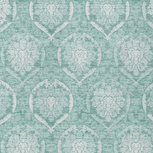 Homeroots 3' Artichoke Green Medallion Washable Area Rug For Indoor And Outdoor Spaces - Durable & Stylish 3' X 5' Polyester 587770