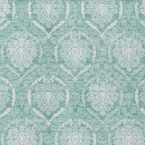 Homeroots 3' Artichoke Green Medallion Washable Area Rug For Indoor And Outdoor Spaces - Durable & Stylish 3' X 5' Polyester 587770