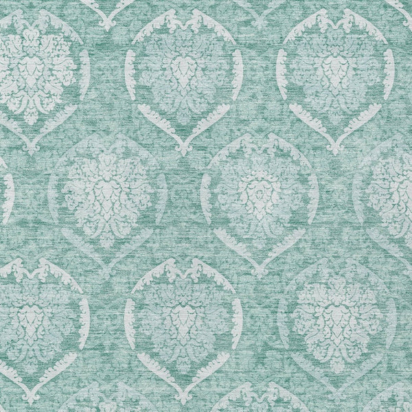 Homeroots 3' Artichoke Green Medallion Washable Area Rug For Indoor And Outdoor Spaces - Durable & Stylish 5' X 8' Polyester 587771