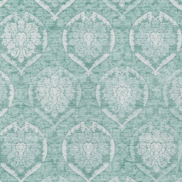 Homeroots 3' Artichoke Green Medallion Washable Area Rug For Indoor And Outdoor Spaces - Durable & Stylish 8' X 10' Polyester 587773