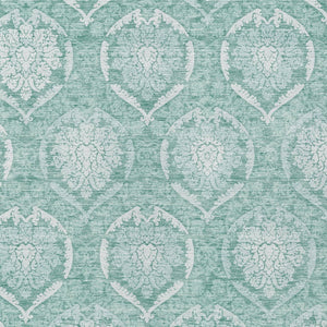 Homeroots 3' Artichoke Green Medallion Washable Area Rug For Indoor And Outdoor Spaces - Durable & Stylish 9' X 12' Polyester 587774