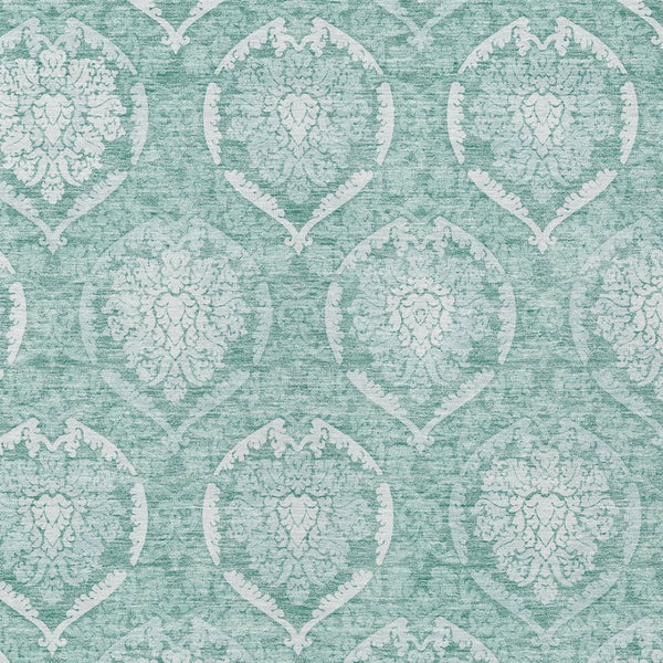 Homeroots 3' Artichoke Green Medallion Washable Area Rug For Indoor And Outdoor Spaces - Durable & Stylish 9' X 12' Polyester 587774