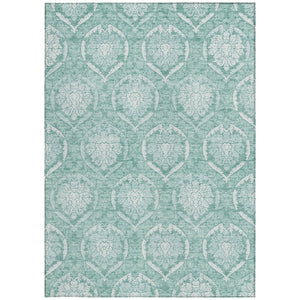 Homeroots 3' Artichoke Green Medallion Washable Area Rug For Indoor And Outdoor Spaces - Durable & Stylish 10' X 14' Polyester 587775