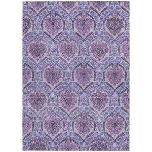 Homeroots 3' Stylish Chocolate Beige & Mauve Medallion Area Rug - Washable, Durable For Indoor & Outdoor Use 3' X 5' Polyester 587782