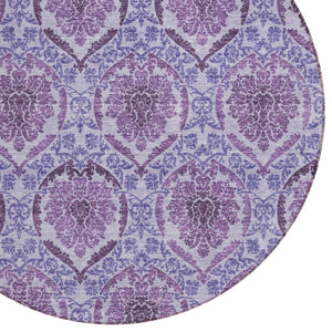 Homeroots 3' Stylish Chocolate Beige & Mauve Medallion Area Rug - Washable, Durable For Indoor & Outdoor Use 8' Round Polyester 587784