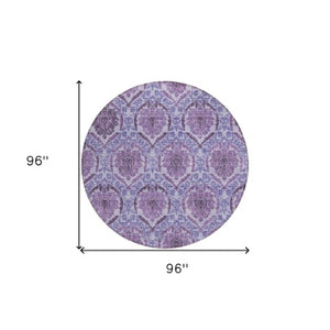 Homeroots 3' Stylish Chocolate Beige & Mauve Medallion Area Rug - Washable, Durable For Indoor & Outdoor Use 8' Round Polyester 587784