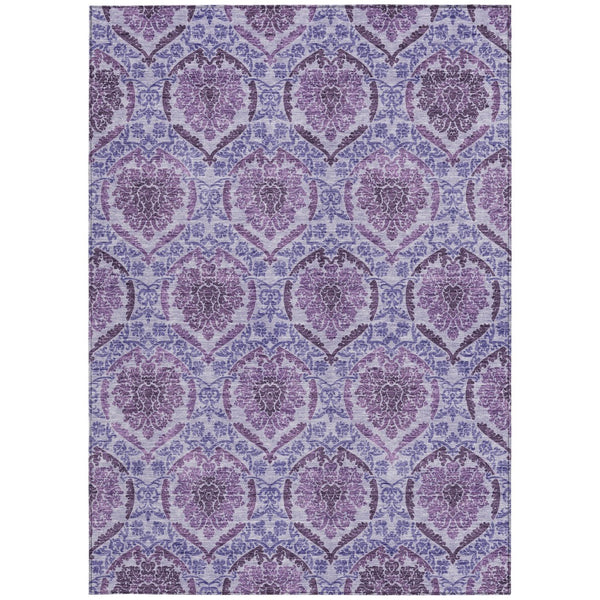 Homeroots 3' Stylish Chocolate Beige & Mauve Medallion Area Rug - Washable, Durable For Indoor & Outdoor Use 10' X 14' Polyester 587787