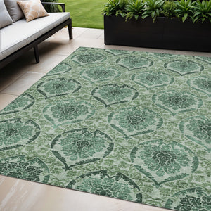 Homeroots 3' Stylish Chocolate Beige & Mauve Medallion Area Rug - Washable, Durable For Indoor & Outdoor Use 5' X 8' Polyester 587789