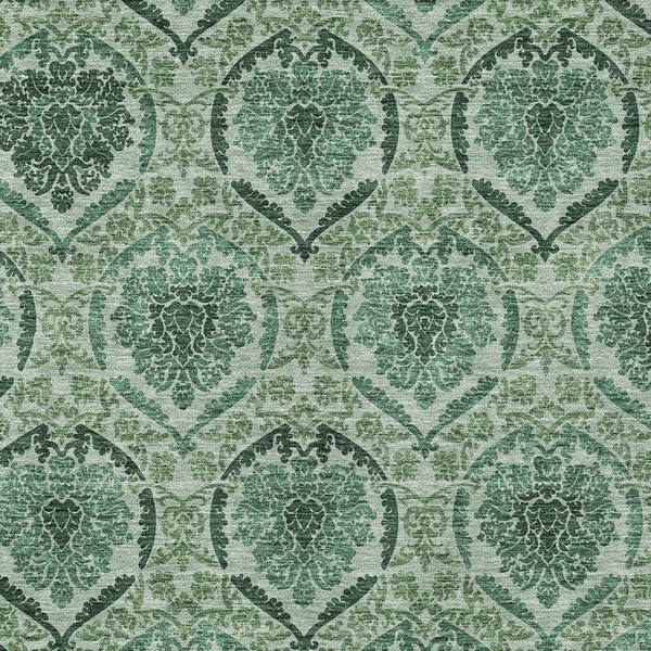 Homeroots 3' Stylish Chocolate Beige & Mauve Medallion Area Rug - Washable, Durable For Indoor & Outdoor Use 5' X 8' Polyester 587789