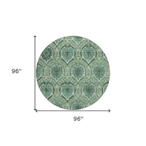 Homeroots 3' Stylish Chocolate Beige & Mauve Medallion Area Rug - Washable, Durable For Indoor & Outdoor Use 8' Round Polyester 587790