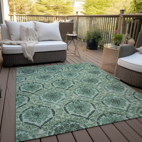 Homeroots 3' Stylish Chocolate Beige & Mauve Medallion Area Rug - Washable, Durable For Indoor & Outdoor Use 8' X 10' Polyester 587791