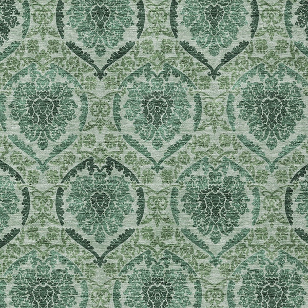 Homeroots 3' Stylish Chocolate Beige & Mauve Medallion Area Rug - Washable, Durable For Indoor & Outdoor Use 8' X 10' Polyester 587791