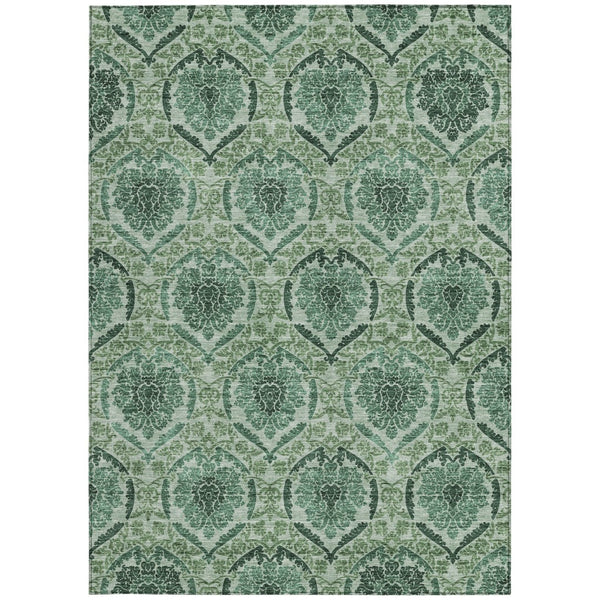 Homeroots 3' Stylish Chocolate Beige & Mauve Medallion Area Rug - Washable, Durable For Indoor & Outdoor Use 9' X 12' Polyester 587792