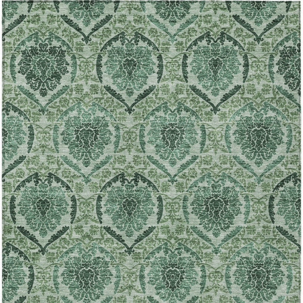 Homeroots 3' Stylish Chocolate Beige & Mauve Medallion Area Rug - Washable, Durable For Indoor & Outdoor Use 9' X 12' Polyester 587792