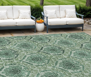 Homeroots 3' Stylish Chocolate Beige & Mauve Medallion Area Rug - Washable, Durable For Indoor & Outdoor Use 10' X 14' Polyester 587793