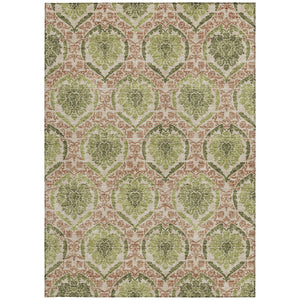 Homeroots 3' Stylish Chocolate Beige & Mauve Medallion Area Rug - Washable, Durable For Indoor & Outdoor Use 3' X 5' Polyester 587794